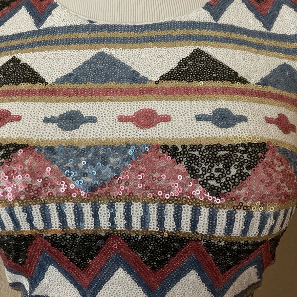 Sequins covered crop top and mini skirt 2 piece set party wear - Picture 8 of 10